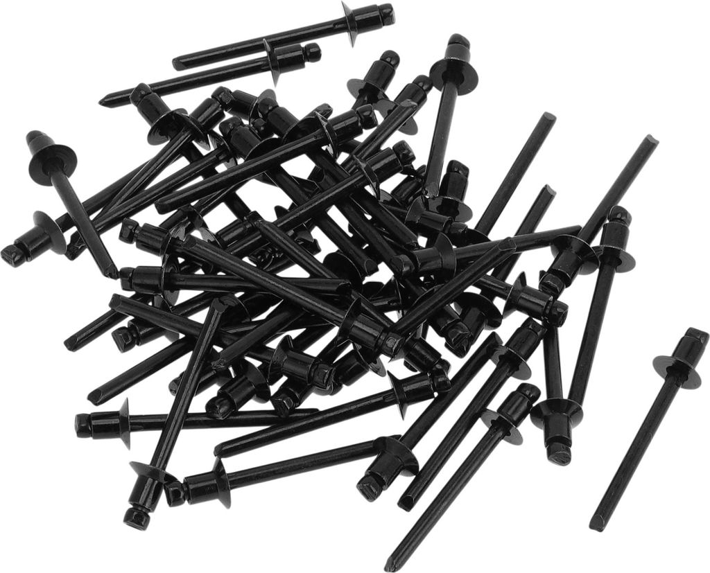Offene Enden Großkopf Blindnieten Schwarz 50 Stück 4,8 mm Griffdurchmesser 6 mm Grifflänge 9,5 mm Flangedurchmesser Edelstahl