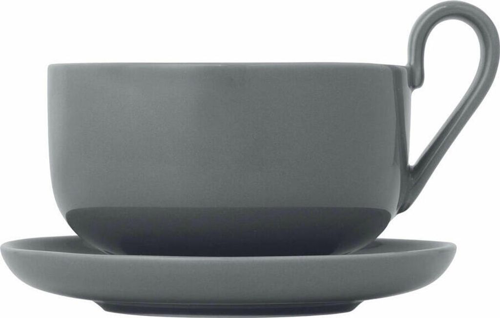 Blomus Set 2 Teetassen RO Sharkskin, Tasse, Becher, Porzellan, 230 ml, 64140