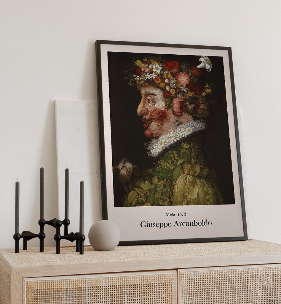 Poster Frühling Gemälde Arcimboldo, groesse_poster:40x50 cm, groesse_rahmen:weiß 40x50 cm