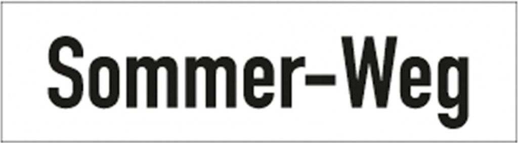 Dreifke Straßennamenschild bis ca. 10 Zeichen, weiß, Alu, doppelseitig, 550x...