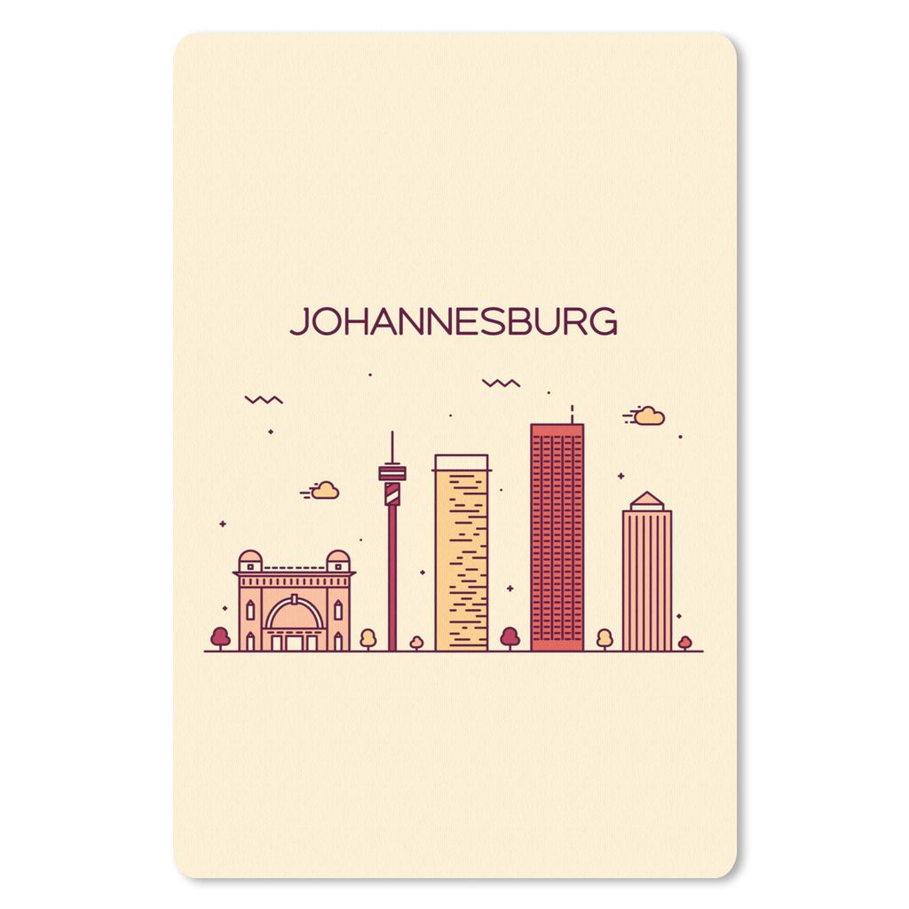 MuchoWow Mauspad Mousepad Johannesburg - Skyline - Südafrika 40x60 cm - Mousepads - Maus Mat - Pad - Mausunterlage - Schreibtisch Accesoire