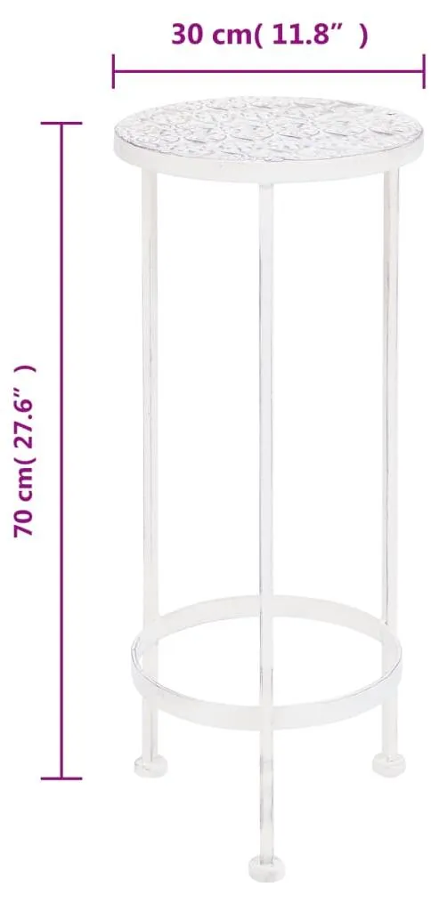 Supports pour fleurs vintage blanc en métal forgé ensemble de 3 pièces