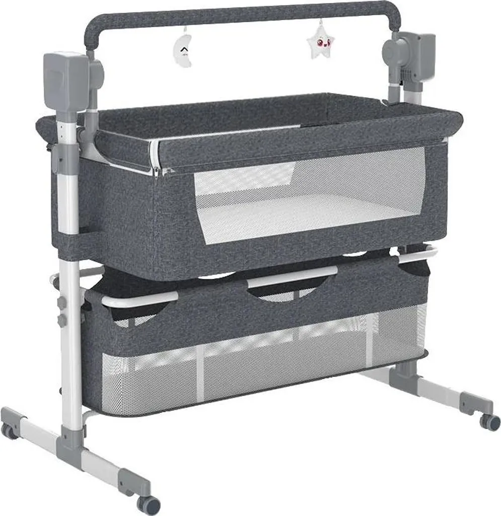 Berceau bébé hauteur ajustable BJJ-601-GRAU avec fonction balancelle