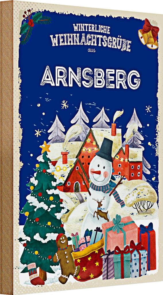 Holzschild Weihnachtsgrüße aus ARNSBERG 20x30cm