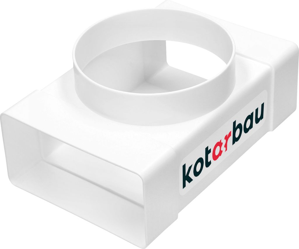 KOTARBAU T-Stück für Flachkanal-Lüftungskanäle 110x55mm mit Loch 100mm Kanalverbinder