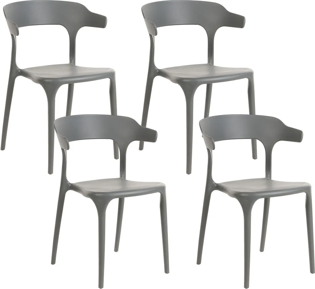 Chaises grises résistantes lot de 4 faciles à nettoyer pour maison et jardin