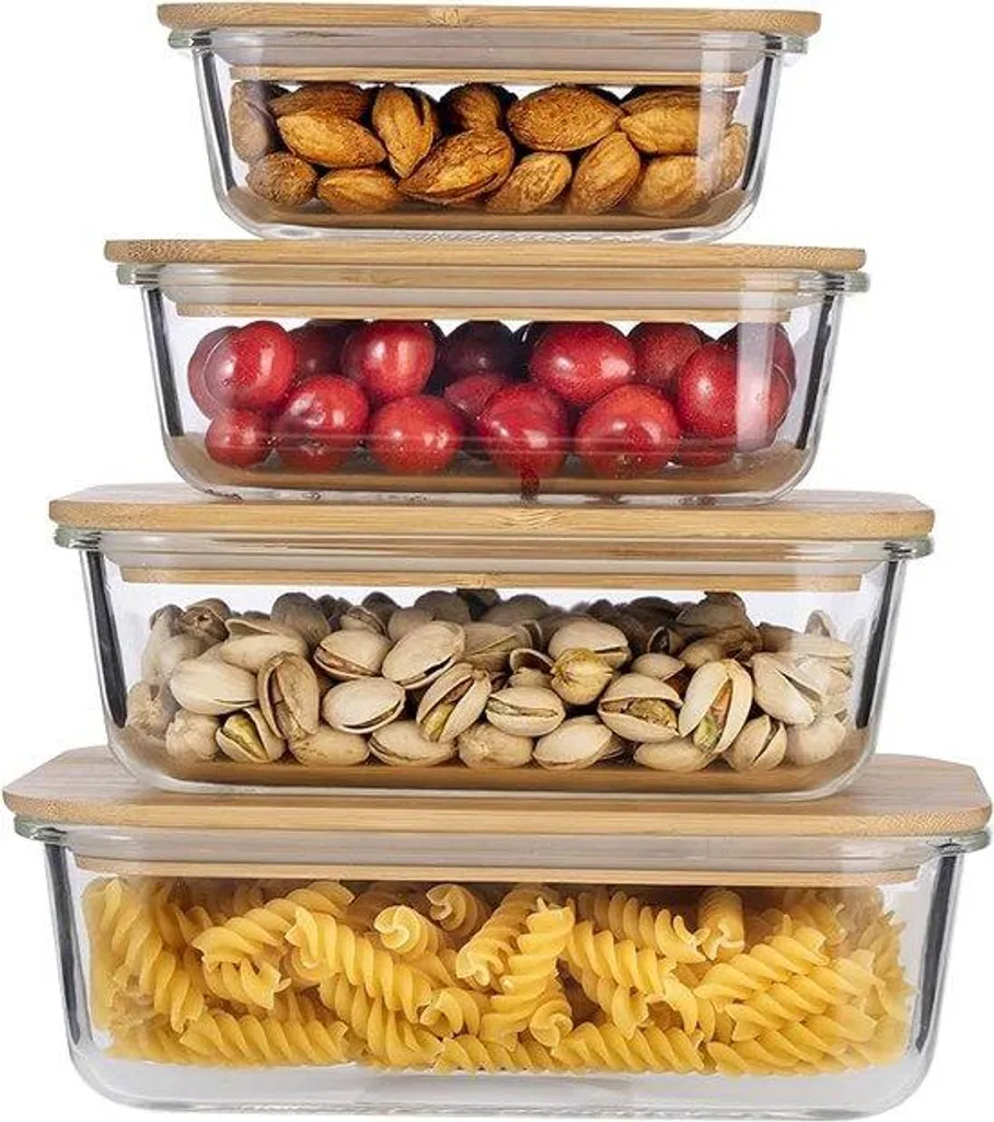 Set de 6 boîtes de conservation en verre borosilicate cuisine organisée
