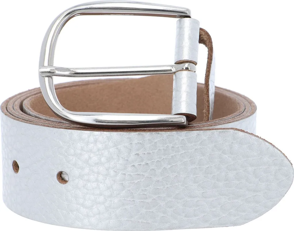 Vanzetti Pelle Glitter Radiance 40mm W90 Silver Metallic Belt