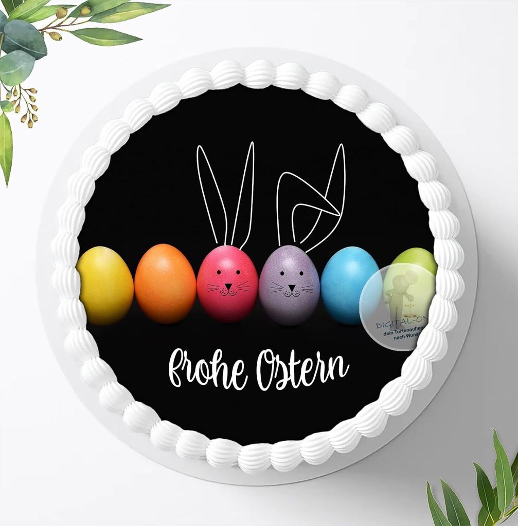 Für die Geburtstags Torte ein Tortenaufleger, Zuckerbild mit dem Motiv: Ostern, Essbares Foto für Torten, Fondant, Ø 20cm, 0050c