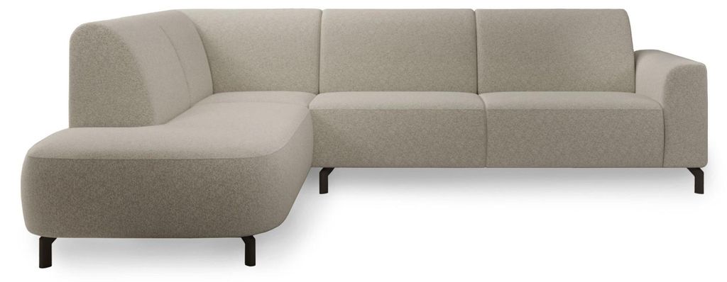 Selsey Lununa – Ecksofa mit Armlehne, Bouclé, Ottomane links, Graubeige