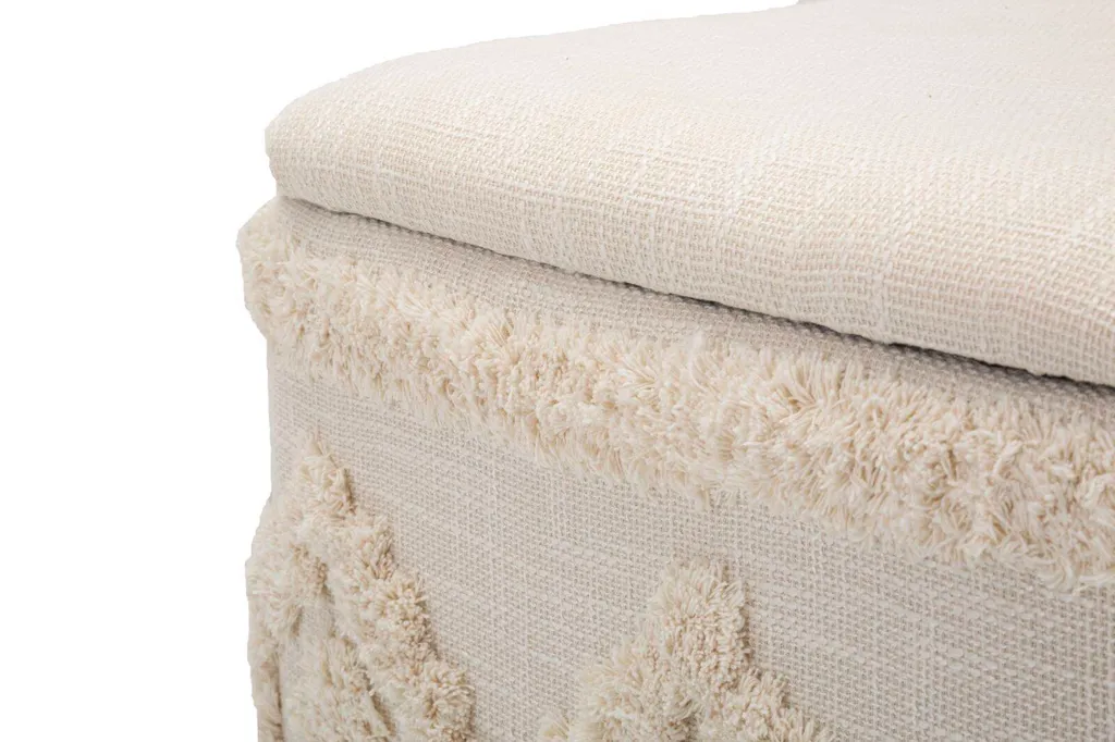 Pouf carré 40cm Damaskus nature : l'assise d'appoint stable et chic