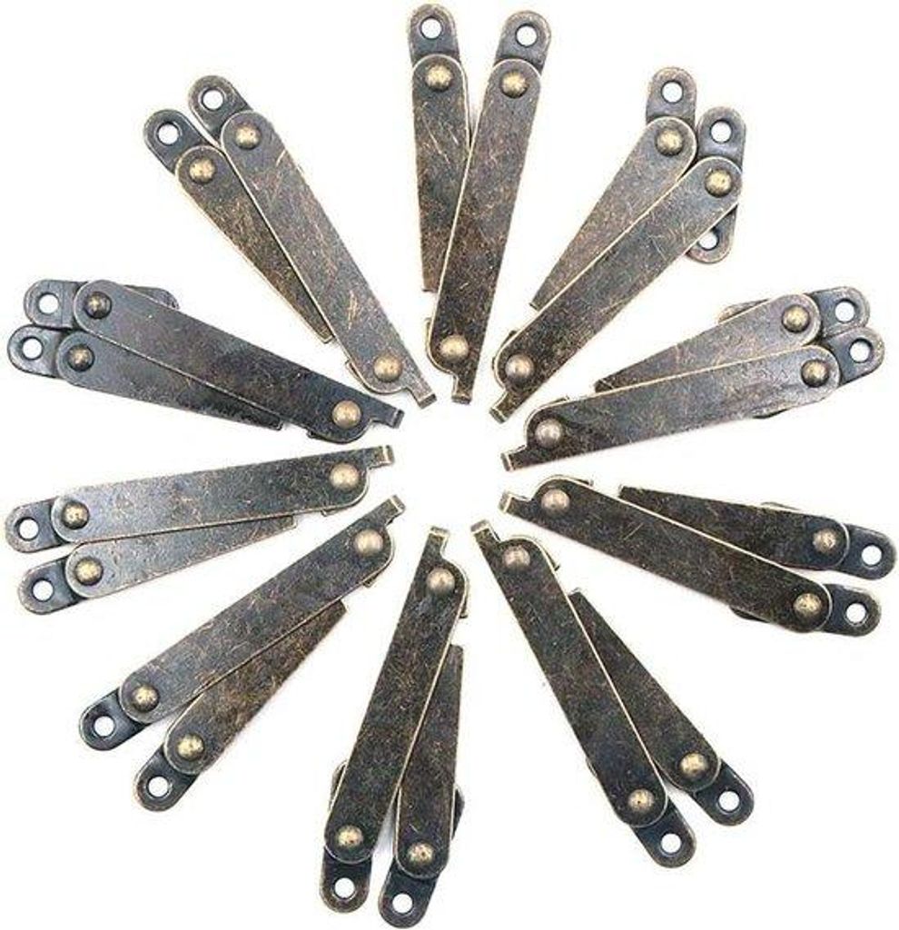Antiek Brons Deksel Scharnieren für Schubladen - 10 Stück - 68x11mm - Dekorative Funktionelle Unterstützung