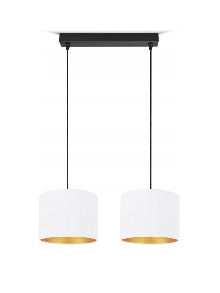 Deckenlampe Weiß Lampe Leuchte aus Velours Vintage Modern E27 Designerlauchte 2-flammig N230-H2-W