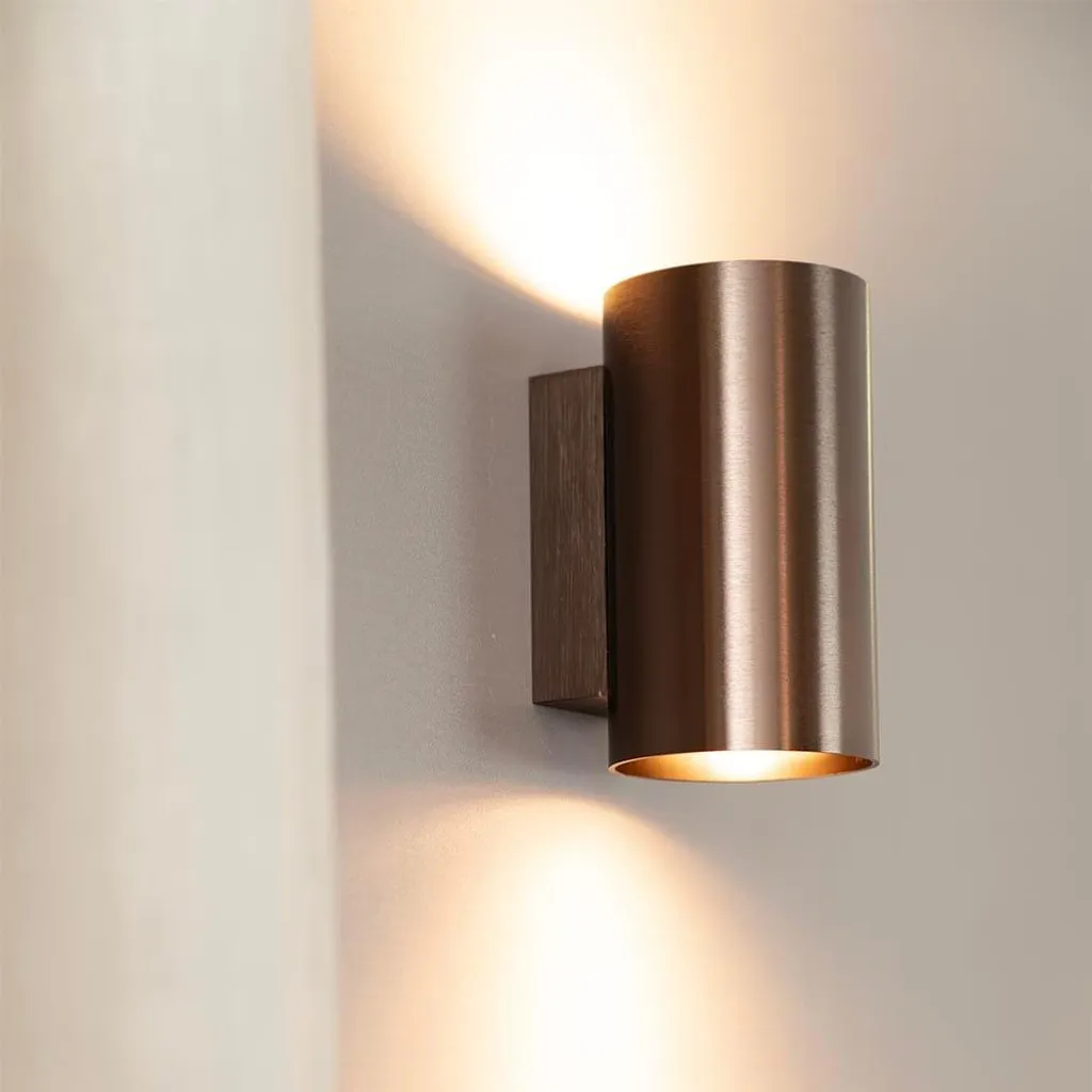 Applique murale salon couloir bronze brossé éclairage haut bas GU10