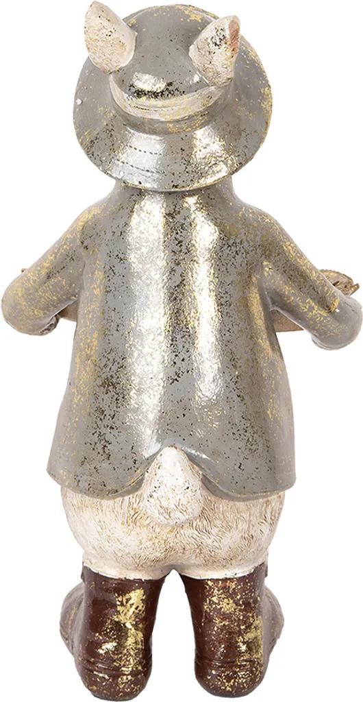 Clayre & Eef Figurine Lapin de Pâques 29 cm Beige en Plastique Déco