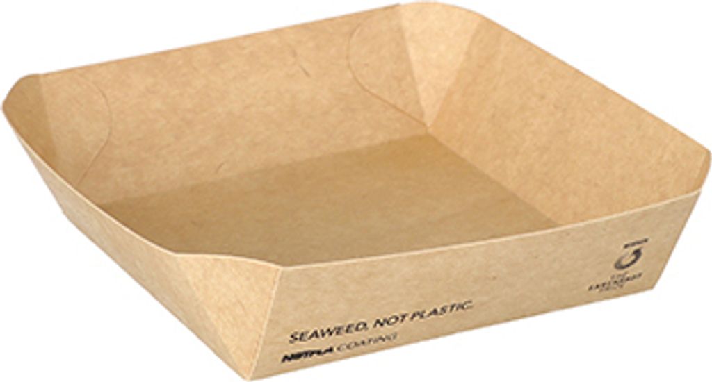 600 Snacktrays, Pappe "NOTPLA" 3,8 cm x 11,5 cm x 11,5 cm braun