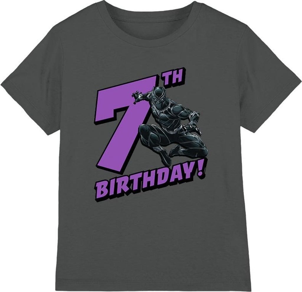 Black Panther - T-Shirt für Kinder - 7. Geburtstag TV4161 (116) (Holzkohle)