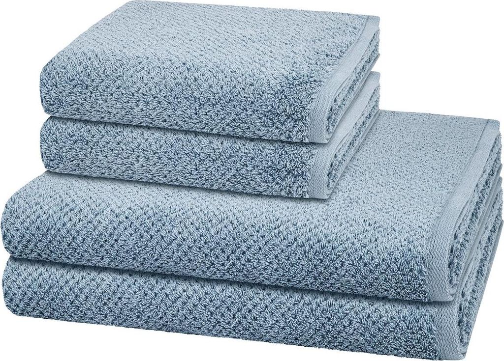 Cawö Pure 2 X Handtuch 2 X Duschtuch im Set Natürliches Material mit feiner Struktur, Saugfähig und hautfreundlich, Trocknergeeignet und pflegel...