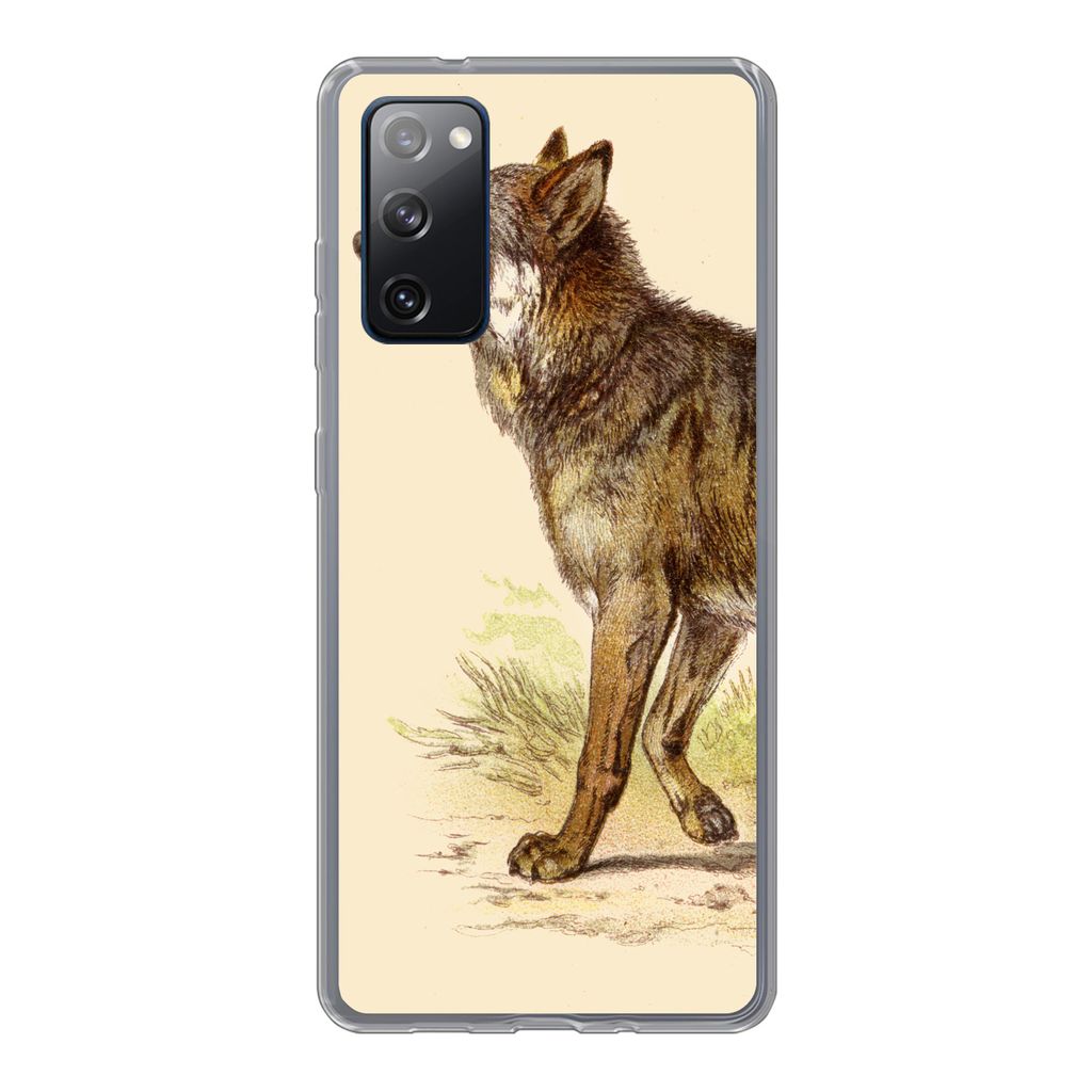 MuchoWow Handyhülle Schutzhülle Hülle für Samsung Galaxy S20 FE Wolf - Raubtier - Pflanzen Silikon Softcase Handy Hülle - Abdeckung