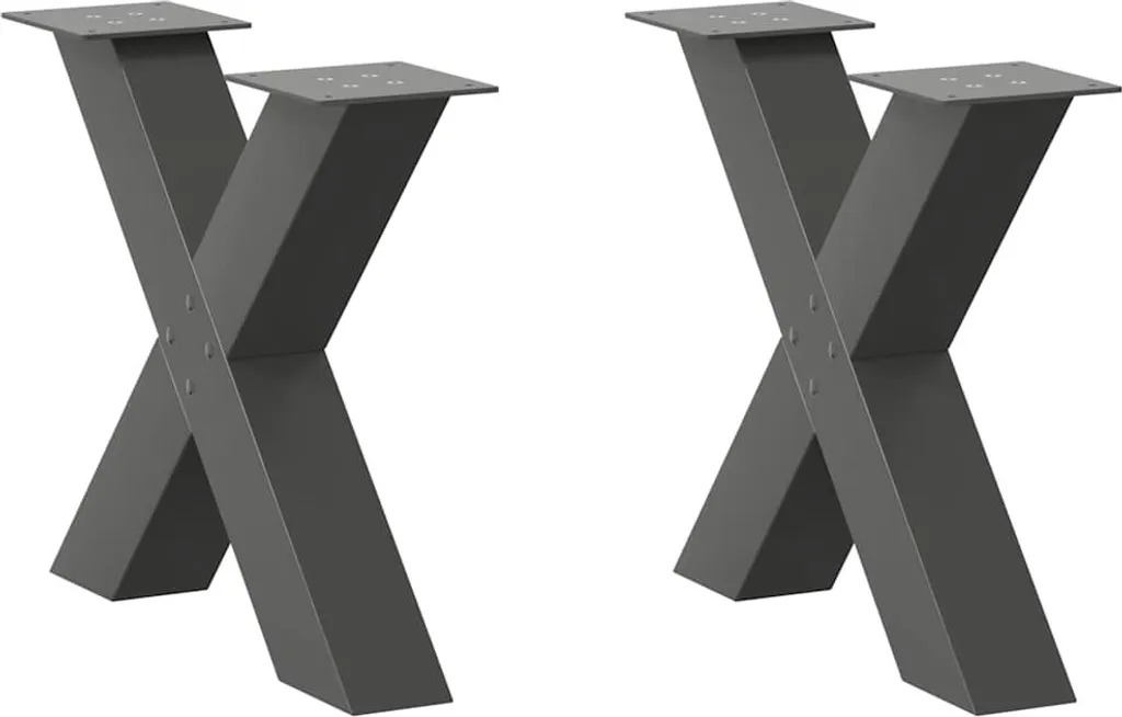 Supporti Tavolino X-Shape 60x43 cm Acciaio | Offerta Set 2 Pezzi