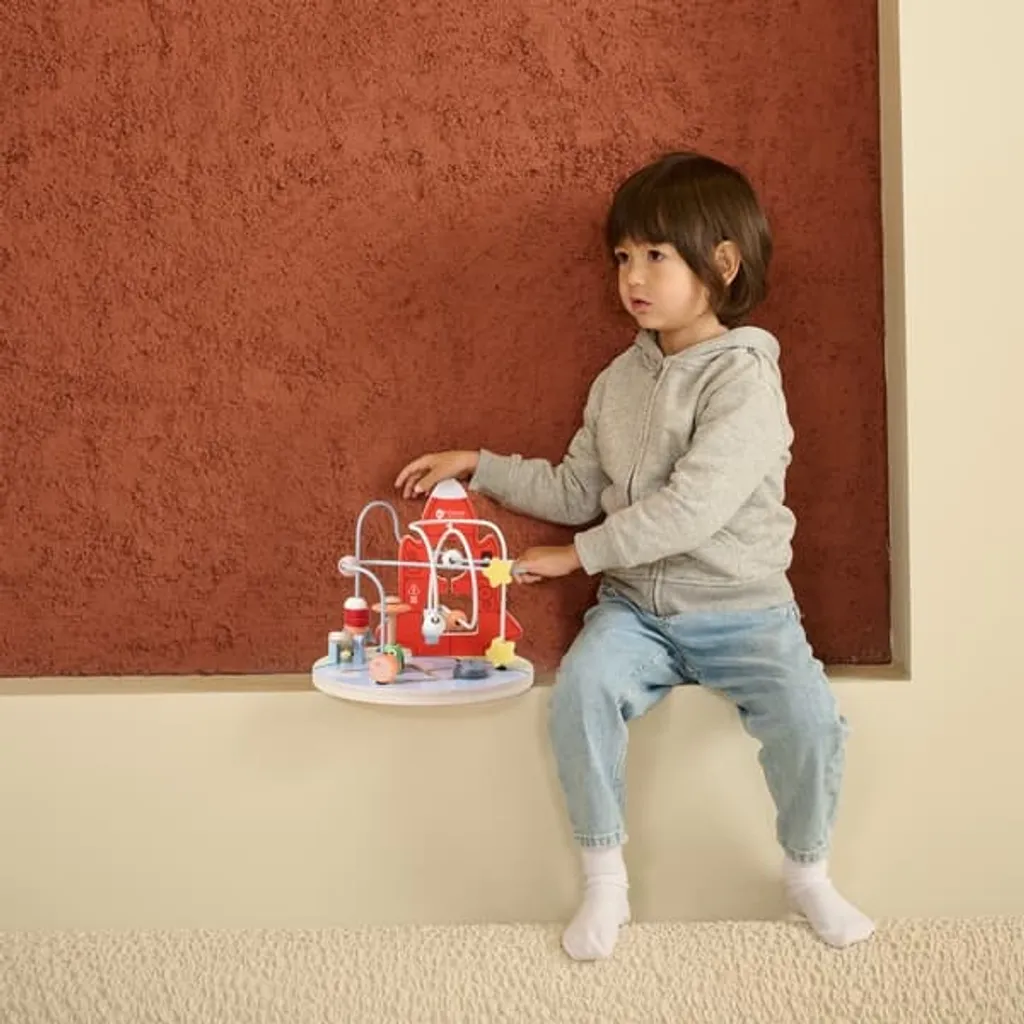 Jouet d'Éveil Labyrinthe à Perles en Bois Thème Espace pour Bébé 18m+ - 8