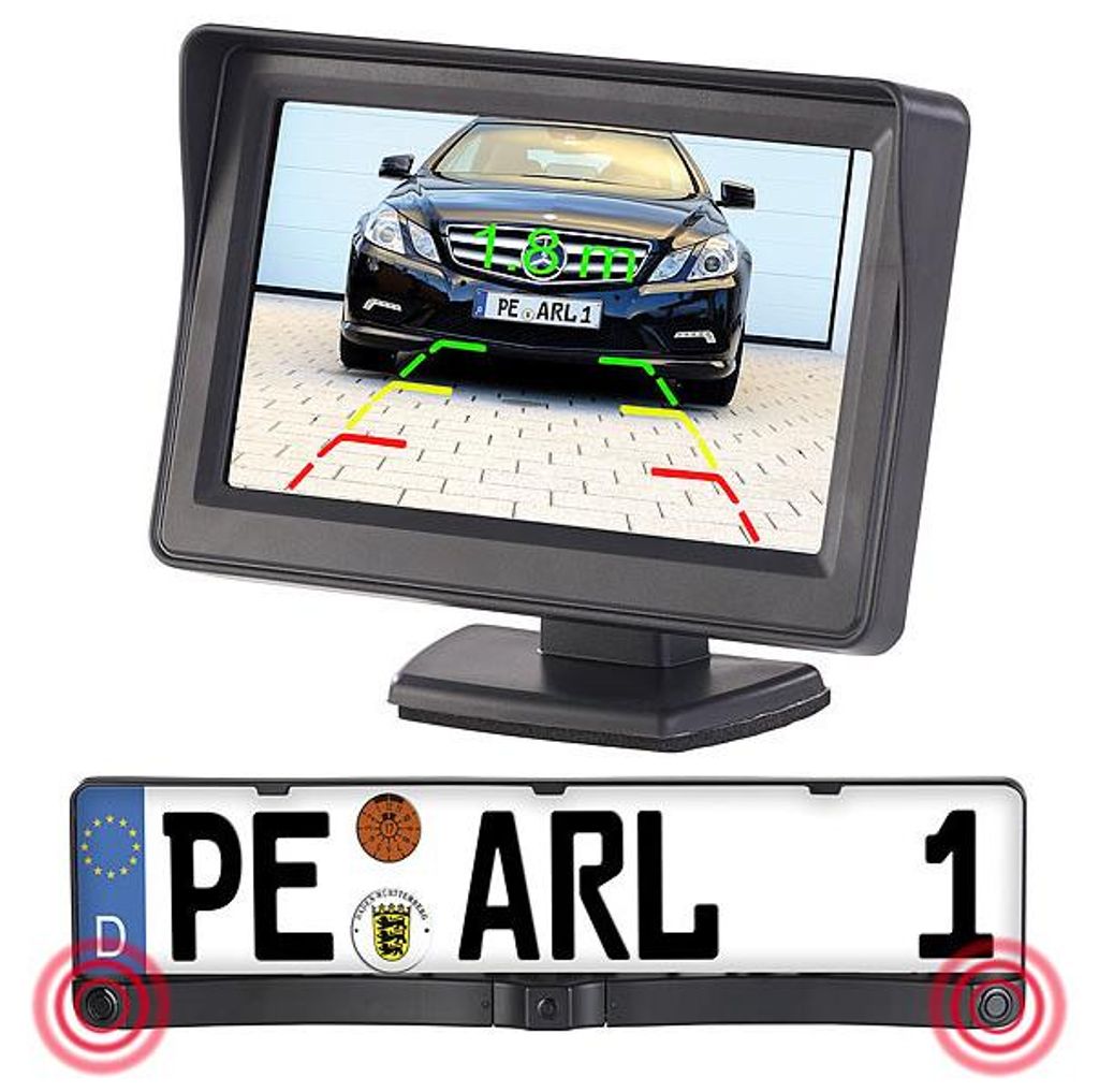 Lescars caméra de recul PA-470 sans fil plaque Image du produit 