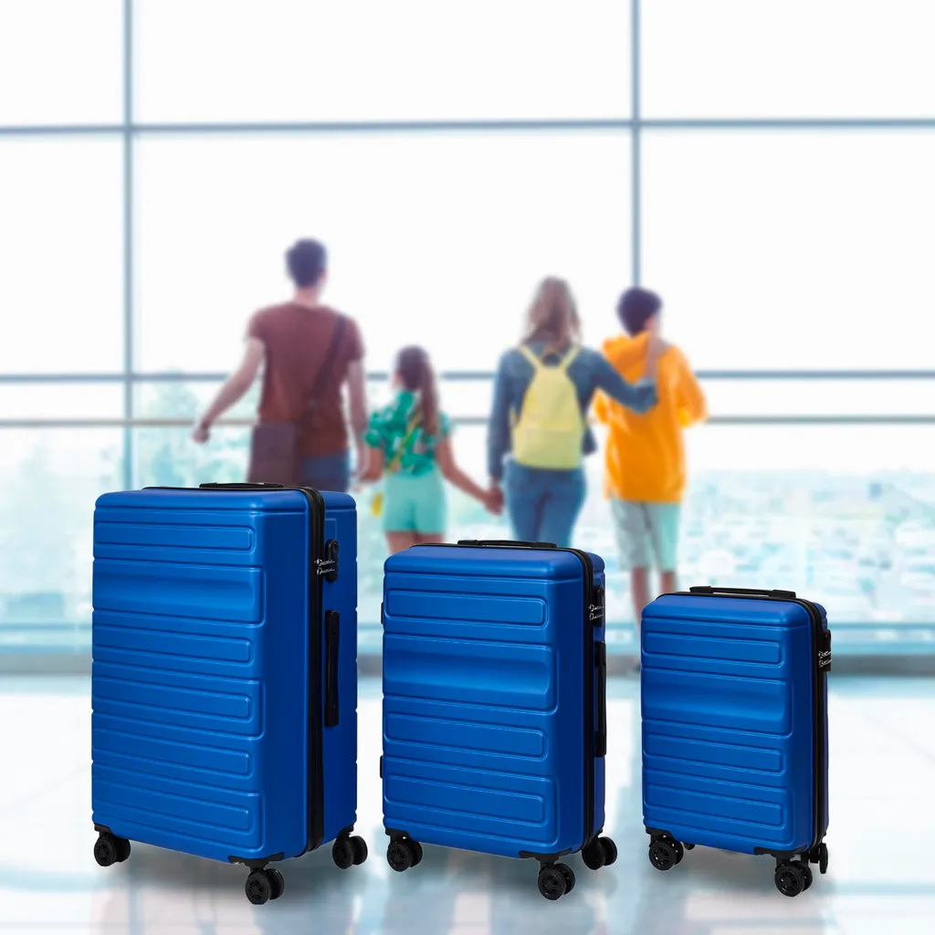 Valise Acapulco Bleu Lot de 3 Tailles 45L 70L 90L avec Roues Multidirectionnelles