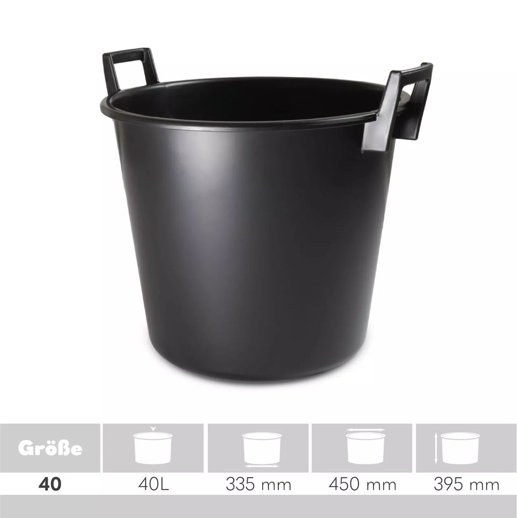 Baueimer Mörtelkübel Rund 40L mit Griffen aus PVC – 1 Stück Produktbild 3