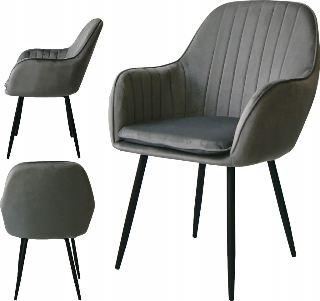 Chaise QUEEN Ergonomique en Velours Gris Clair pour Dos Fragile 85 cm