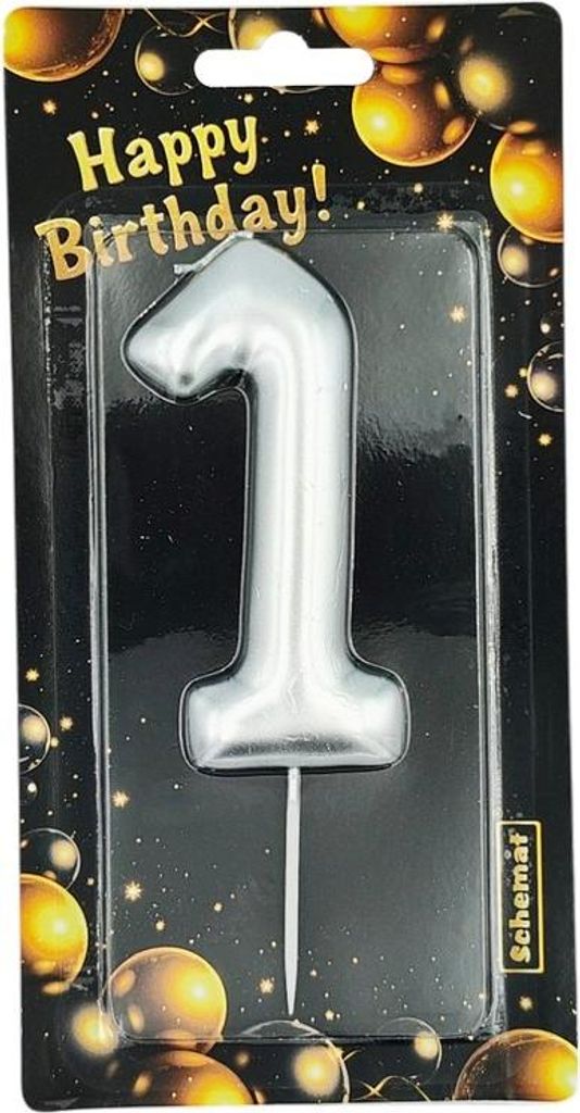 Silberne Zahlenkerze - 1 Schema 6469