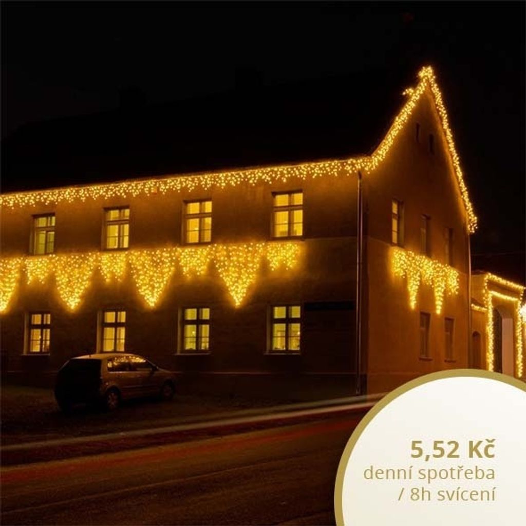 LED-Lichtstalaktiten, 3 x 0,9 m, warmweiß, 174 Dioden, IP67