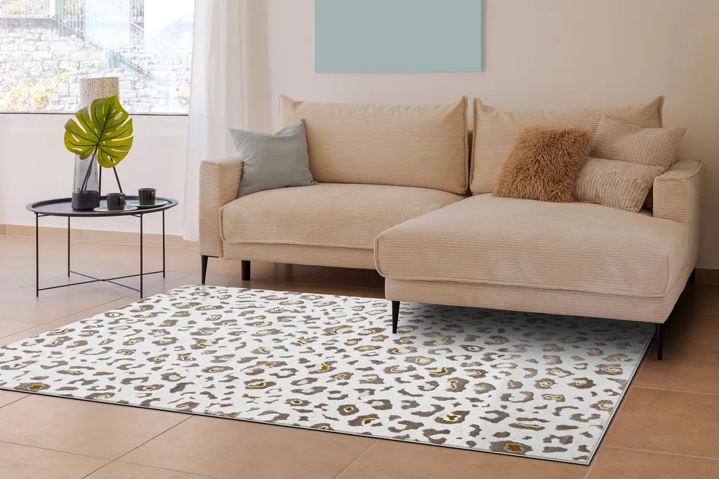 Tapis léopard moderne 160x220 structuré - Salon chic sans tache
