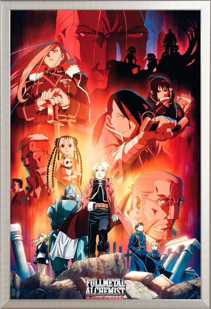 Affiche Fullmetal Alchemist sous Cadre Shinsuke en Aluminium Argenté