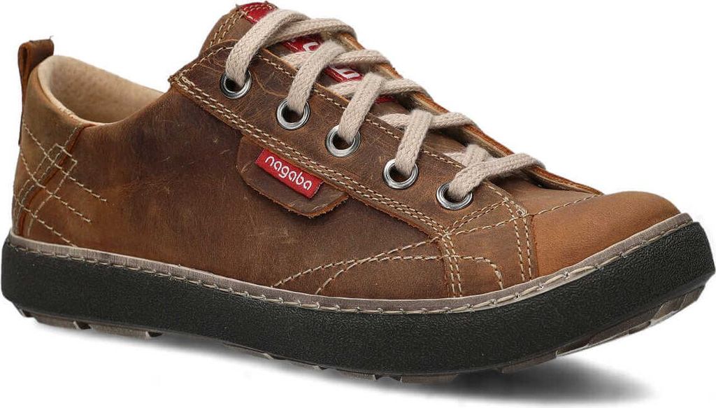nagaba Halbschuhe Damen Lederschuhe Frauen Schnürschuhe, Braun, 39