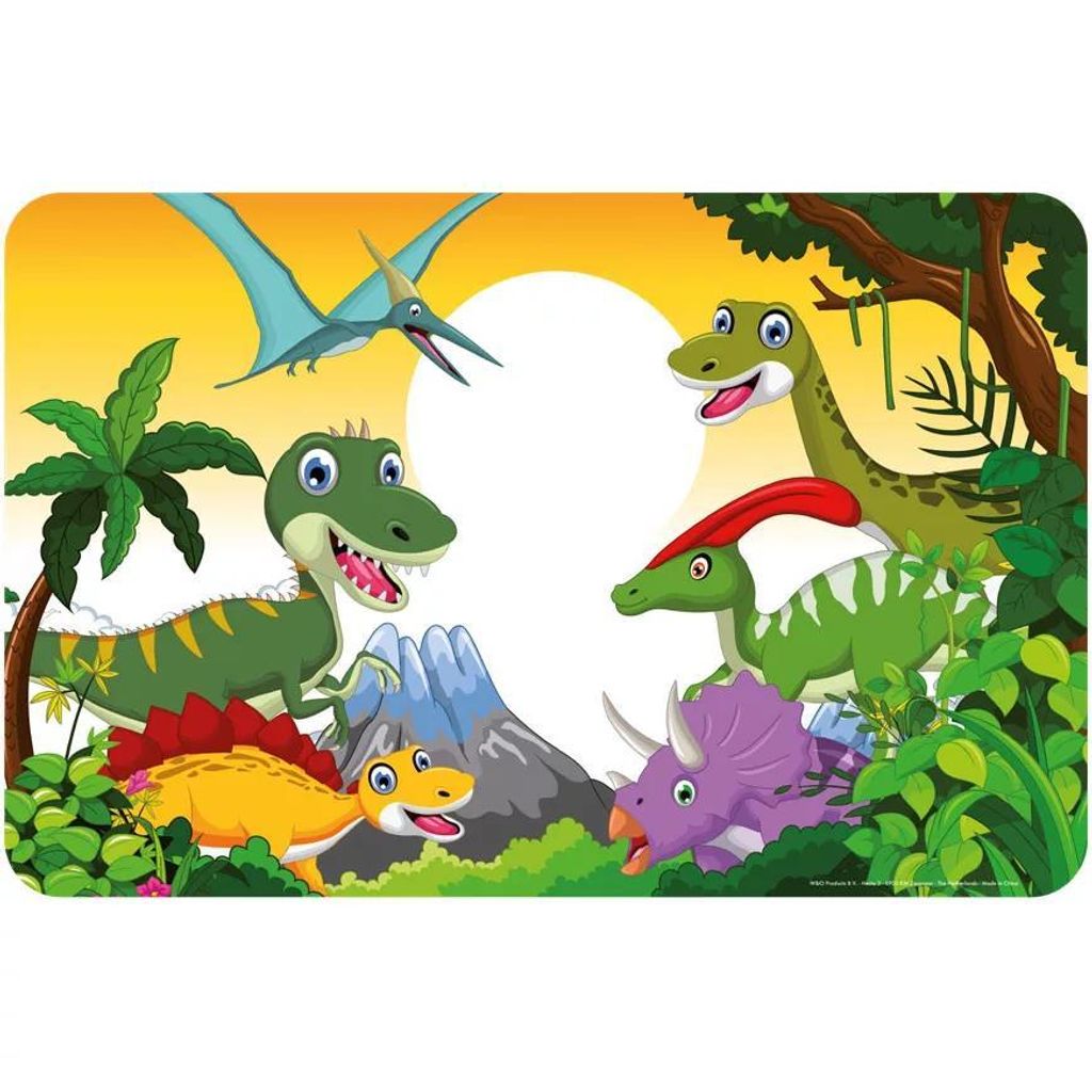 Dinosaurier Tischset Kinder 43x28 cm – Abwischbares Produktbild 