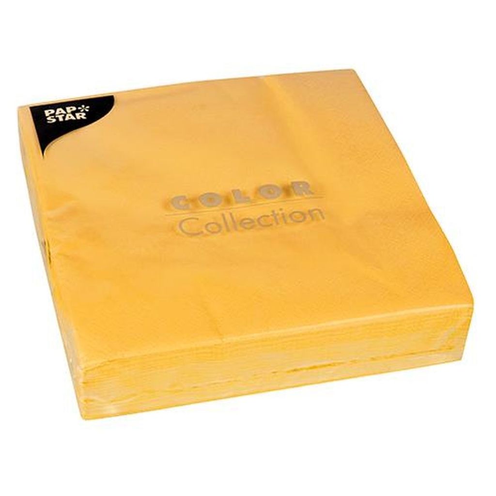 Papstar Servietten, gelb 2-lagig 1/4-Falz 40 x 40 cm 16 x 50 Stück
