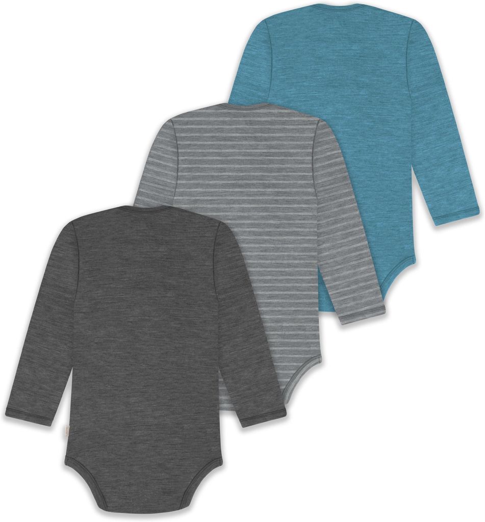 normani 3er Pack Baby Merino Body Langarm