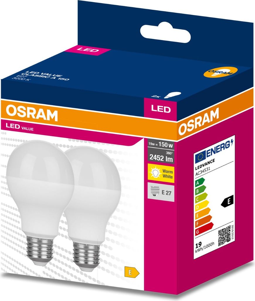 OSRAM LED VALUE CLASSIC A 150 19W E27 Lampe 2451lm 3000K Produktbild 