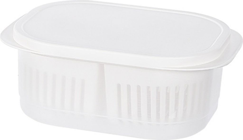 Kühlschrank-Aufbewahrungsbox mit abnehmbarem Abtropfkorb, staubdichtem Deckel, klar sichtbar, doppellagig, großes Fassungsvermögen, Gemüse- und...