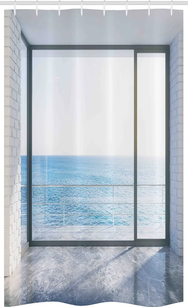 Tenda da doccia per bagno, 183 x 183 cm, con motivo oceano, spiaggia