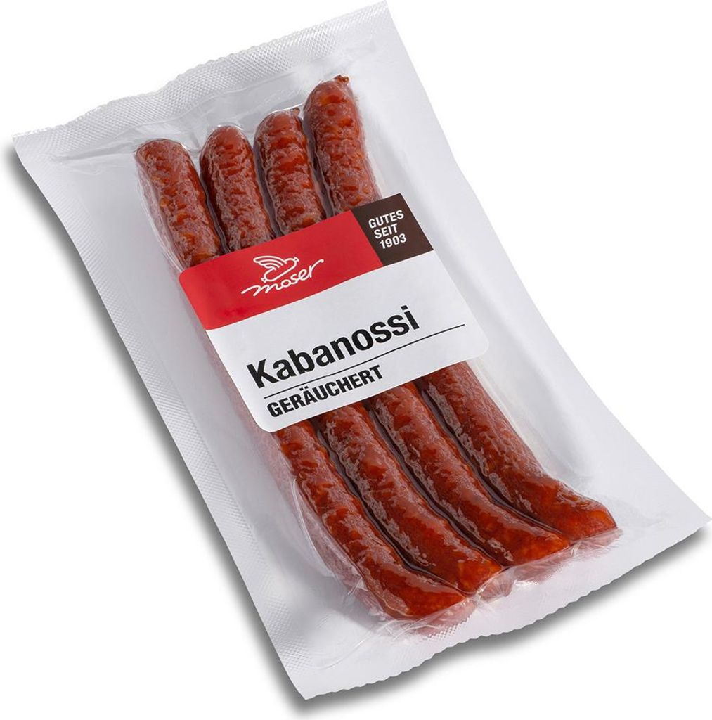 Kabanossi geräuchert 4 Stück 180g - 5er Vorteilspack - Kräftig geräucherte Meterwurst mit viel würzigem Paprika - Glutenfrei und Laktosefrei v...