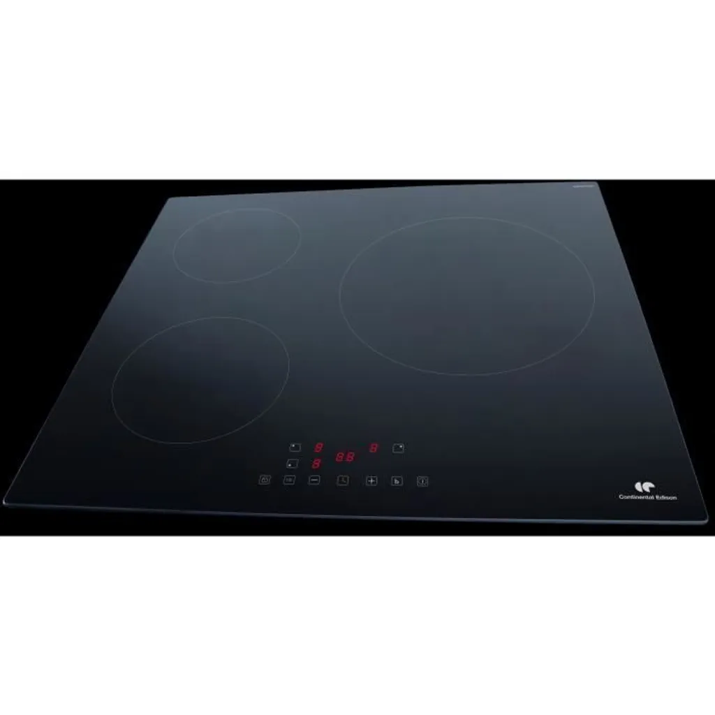 Table de cuisson à induction 3 foyers Continental Edison 6600 W CETI3B28 Noir - 2
