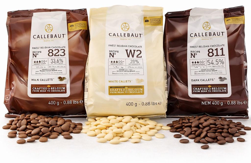 Callebaut 811,823,W2 Kuvertüre Callets im Set: Zartbitter-, Produktbild 