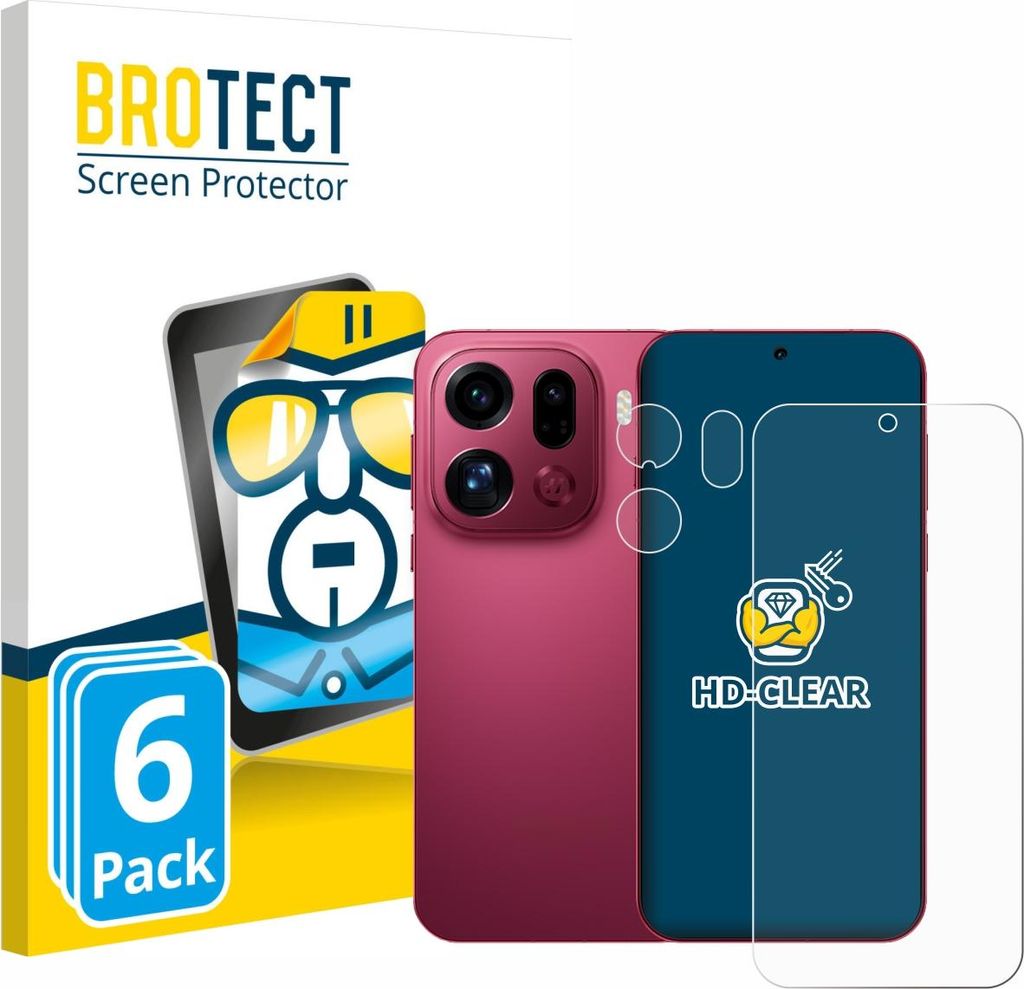 6x Für Oppo Find X9 Pro (Display+Kamera) Schutzfolie BROTECT Displayschutz Display Schutz Folie Klar Transparent