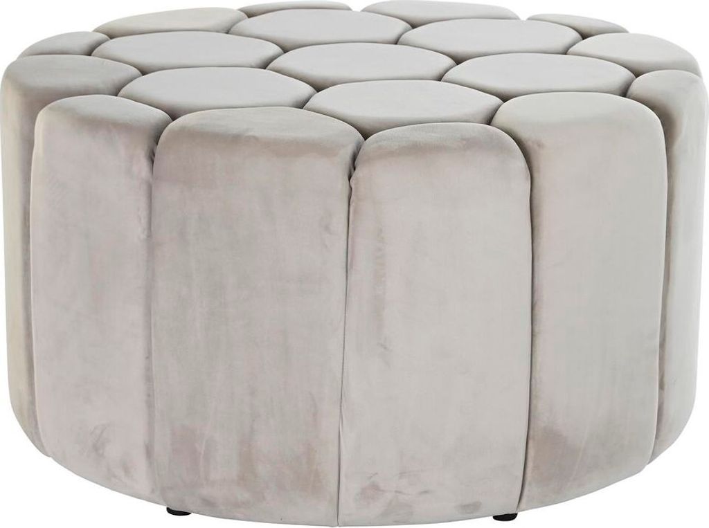 Reposapiés DKD Home Decor Beige Poliéster Madera MDF (86 x 86 x 48 cm)