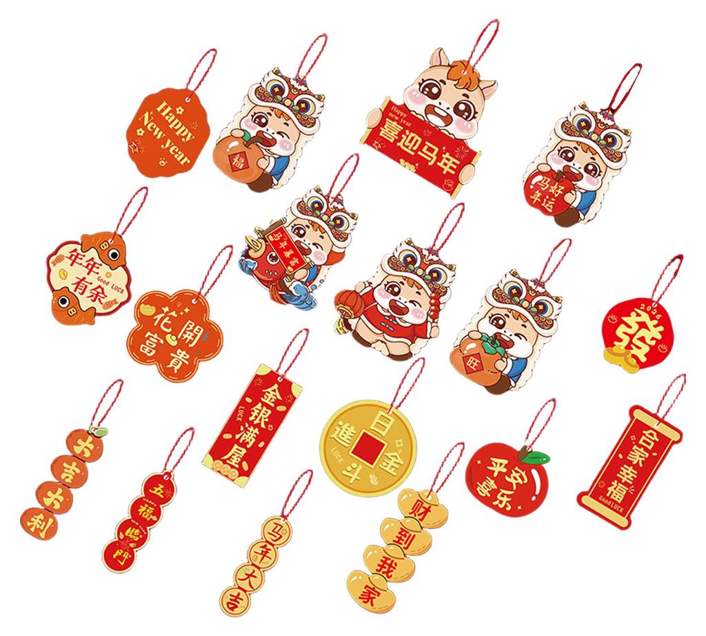 Set Hängende Ornamente, chinesische rote Anhänger, traditionelle chinesische Muster, Glücksbringer-Dekoration, Frühlingsfest-Weihnachtsschmuck M