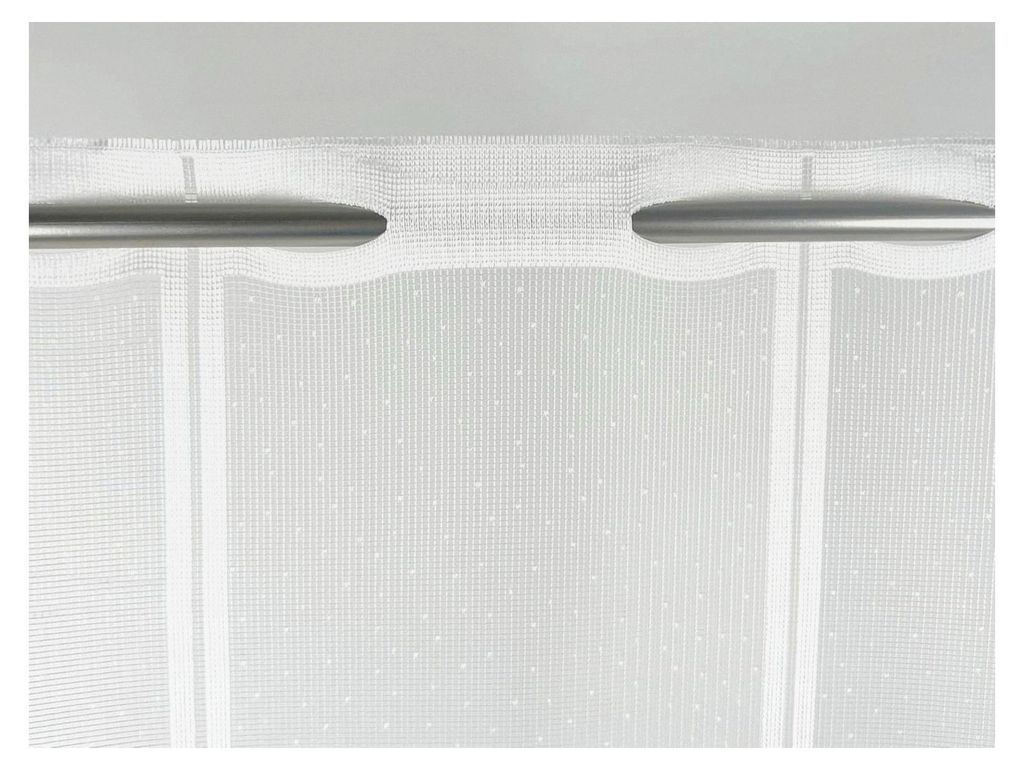 Scheibengardine Jacquard Bistrogardine Hirsch weiß 75cm hoch (BxH 75x75cm)