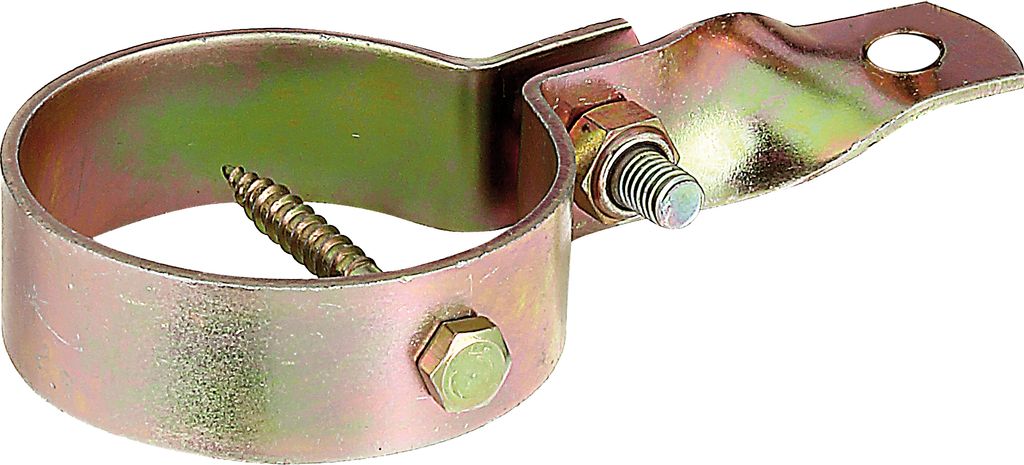 Alberts Schaukelanker | für die Befestigung am Boden | galvanisch gelb verzinkt | Länge 390 mm | Schellen-Ø 80 mm | 2er Set