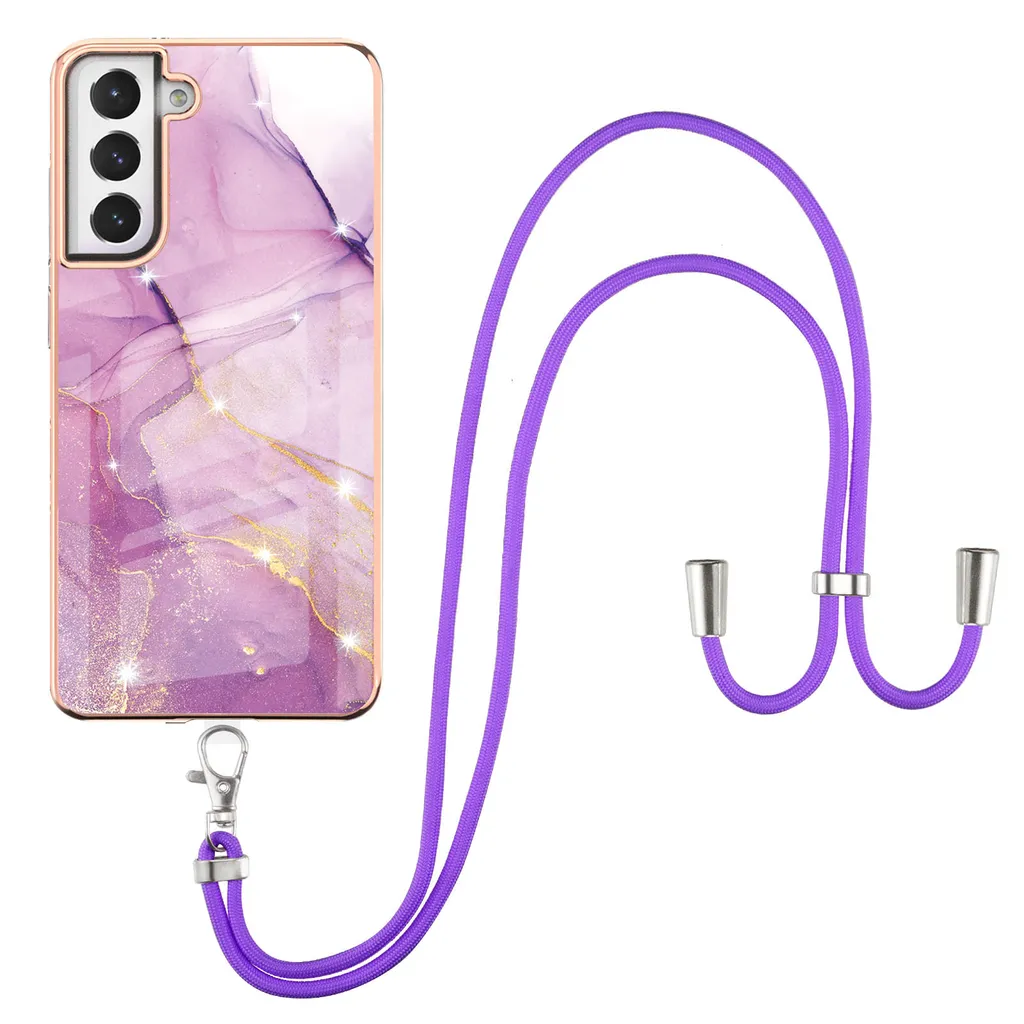 Custodia da Viaggio Samsung S21 FE 5G - Cover TPU Rosa con Cordino Sicuro