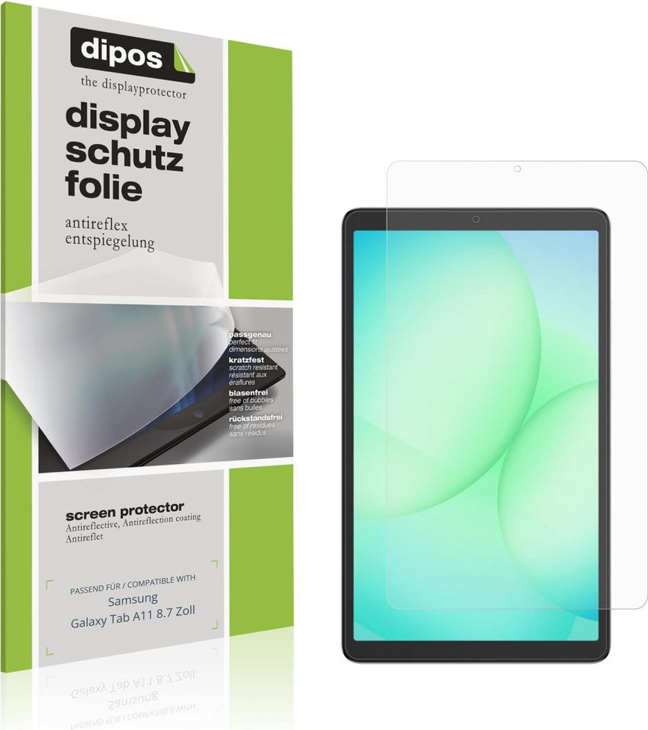 2x Schutzfolie für Samsung Galaxy Tab A11 8.7 Zoll matt Displayschutzfolie Folie Display Schutz dipos